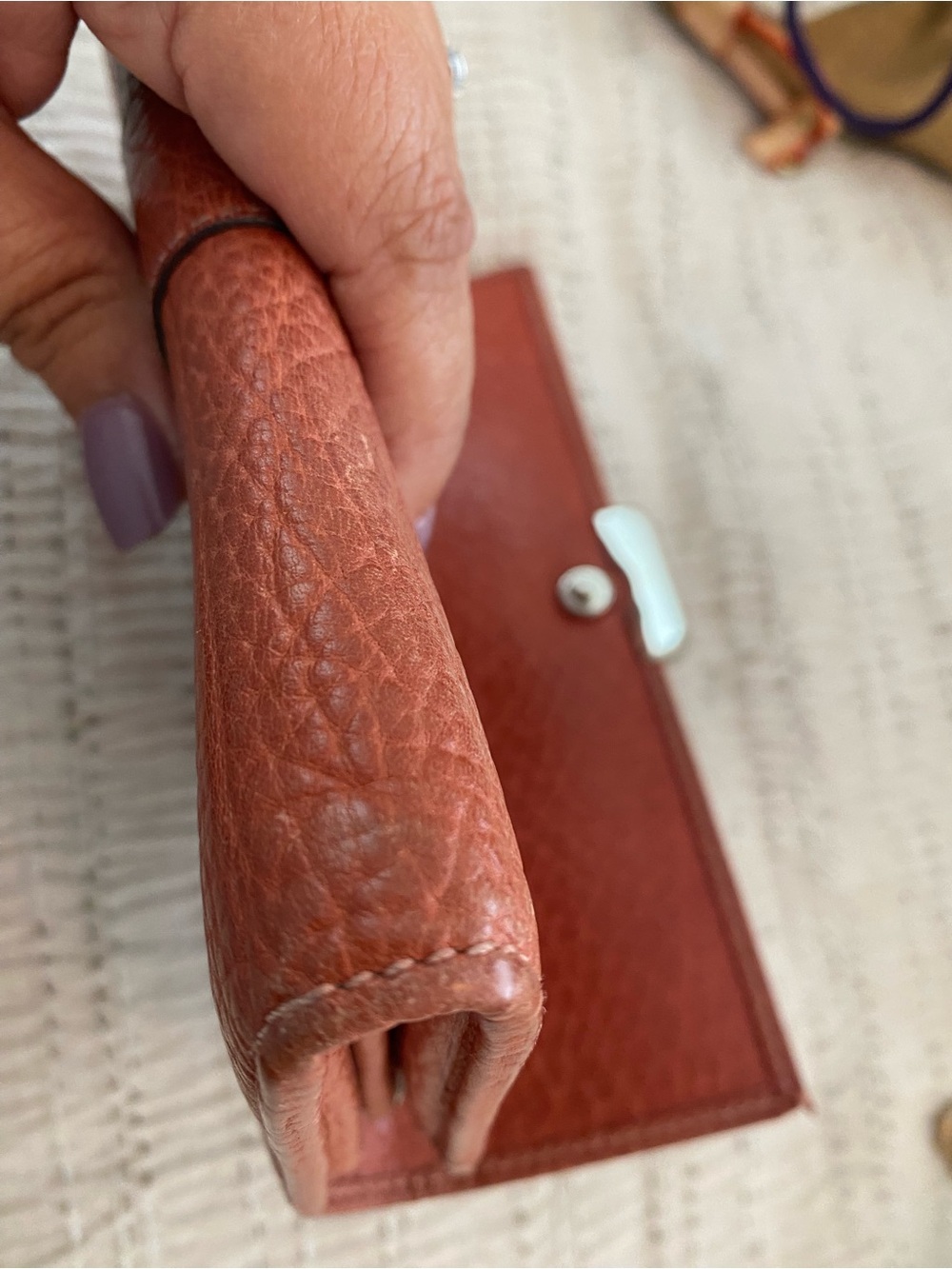 Gucci Tan/Brown Textured Leather Long Wallet with Silver Plaque - Picture 7 of 7